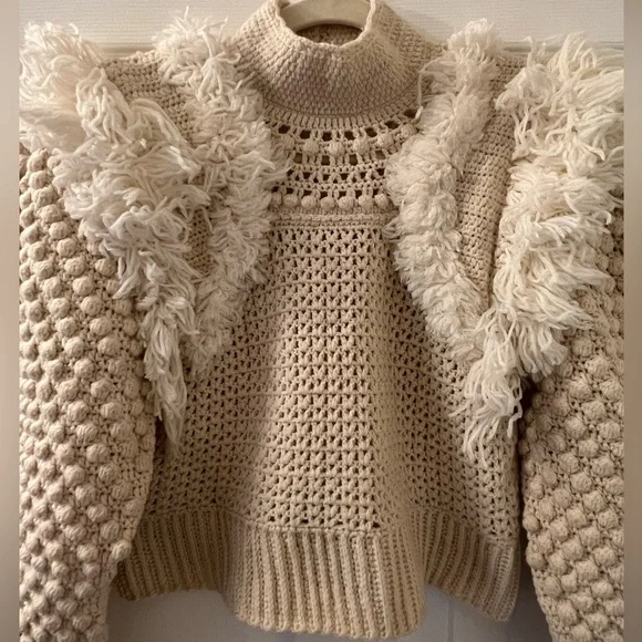 Sea NY Women’s Darcy Sweater, cream color, sample size S/4